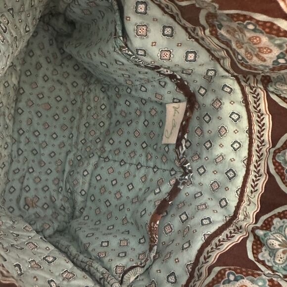 Vera Bradley Java Blue & Brown Quilted Retired Medium Tote Bag - Picture 6 of 8